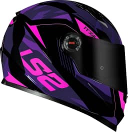 Capacete Ls2 Ff358 Tank Cam Purple - Preto Com Roxo - 62/XL