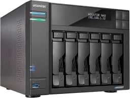 Storage NAS Asustor Lockerstor 6 Gen2 AS6706T (Intel Celeron N5105 Quad-Core 2.0GHz (burst up 2.90 GHz)/8GB SO-DIMM DDR4 Max.16GB/2x 2.5 Gigabit Ethernet (2.5G/1G/100M)/6Baias/Max.120TB/TORRE/4 x M.2