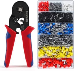 Alicate Crimpador Kit Prensa Terminais Com 1200 Terminais Tubulares Ilhós (0,25-10 mm²)