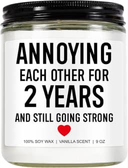 Vela de 2 anos, aniversário de 2 anos, presentes para ele, ela, namorado, namorada, 2º aniversário de algodão, presentes para casal, 2º aniversário de casamento, presentes para esposa, marido,