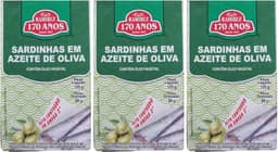 Sardinha em Lata Portuguesa - 100% em Azeite de Oliva - 125g - RAMIREZ - Tampa Abre Fácil - 3 Unidades.