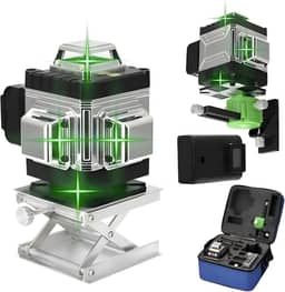 Nível Laser 4D 16 Linhas Verde Profissional,Com Suporte Para Controle Remoto,Nivel Laser, Recarregável,30 Metros,para Construção, Decoração e DIY
