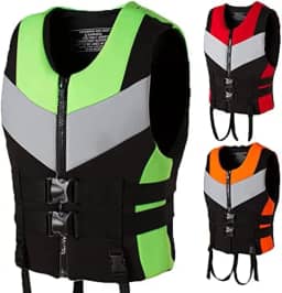 Colete salva-vidas para crianças adultas, colete salva-vidas para natação flutuante, colete de surf de neoprene, coletes salva-vidas para pesca ao ar livre com fivela ajustável, mergulho, es