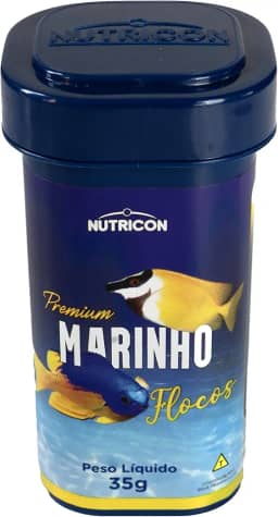 Nutricon: Ração Marinho Flocos 35g | Flocos Nutritivos para Peixes Marinhos e Invertebrados | Realce de Cores e Fortalecimento Imunológico Sem Corantes