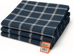 Kit 3 Panos de Chão para Rodo Piso Limpeza Domestica Super Absorventes, Azul Marinho Xadrez, 65x45cm, Secagem Rápida