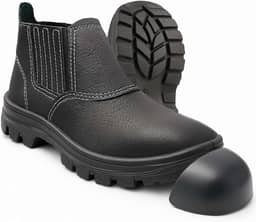 Botina de Segurança Bico de PVC Com CA Bota de Couro Relax Com Elástico Para Trabalho Tam.33-46