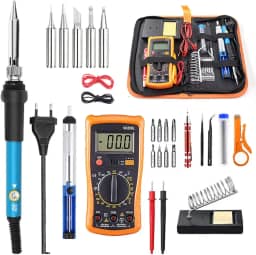 Ferro de Solda, 18 em 1 Kit de Ferro de Olda, Estação de Solda 220V com Multímetro Digital, Ferramenta de Soldagem de Temperatura Ajustável