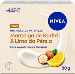 NIVEA Sabonete Vegetal Nutrição Da Natureza Manteiga De Karité & Lima Da Pérsia 80g - Pele limpa, macia e hidratada.