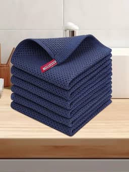 Panos de prato de cozinha 100% algodão, tecido waffle, pacote com 6, panos de prato ultra macios e absorventes de secagem rápida, 30 x 30 cm, panos de prato para secar pratos e uso diário na cozinha