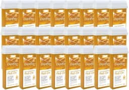 Kit Depilflax 24 Refil Cera Depilatoria Corporal Profissional Depilação Roll On Natural 100g