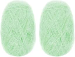 CAMAL Fio de poliéster para panos de prato para suprimentos de crochê, fio de tricô colorido brilhante para panos de prato, artesanato DIY, 2 pacotes 109 jardas por novelo (verde claro)