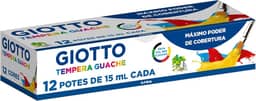 GIOTTO Tempera Guache, Tinta Guache em Pote de 15ml, 12 Cores