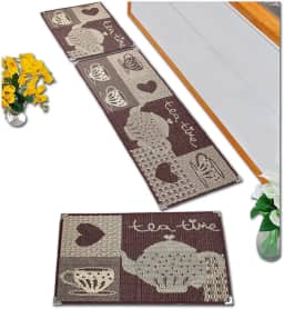 Tapetes Lancer Jogo De Tapete Para Cozinha Kit 3 Peças Antiderrapante Sisal Facil Limpar