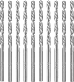 MTX Broca para Metal 3,5 mm HSS Aço Rápido Polida – Ângulo 135°, Norma DIN 343, Haste Cilíndrica, Kit com 10 Peças