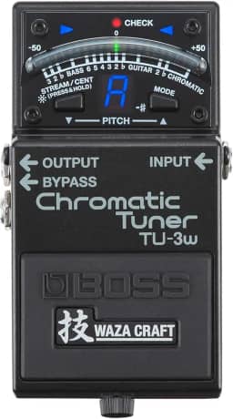 Afinador cromático Boss TU-3W Waza Craft com bypass