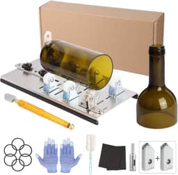 Cortador de garrafa de vidro, kit de ferramentas de cortador de vidro para garrafas redondas, cortador de garrafas, máquina DIY para cortar vinho, cerveja, uísque, champanhe e refrigerante
