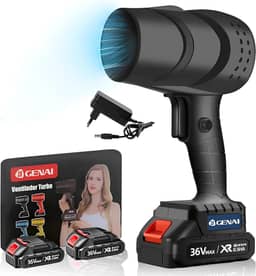 Soprador De Folhas Turbo Portátil Secador De Pêlos Para Carros Turbina Para Carro Automotivo Muito Forte Com 36V 2 Baterias Aspirador Ar Elétrico 110V 220V