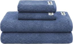 Decolab Jogo de Toalhas Air Light 100% Algodão (Azul-claro e Azul-marinho, 4 Peças)