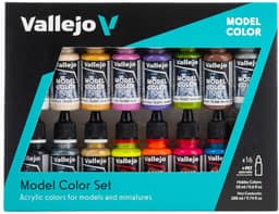 Vallejo - Conjunto de tinta acrílica especial Wargame | Cor do modelo | Cores de alta pigmentação | Acabamentos realistas e históricos para kits de modelo e figuras em escala | 16 frascos x 18 ml