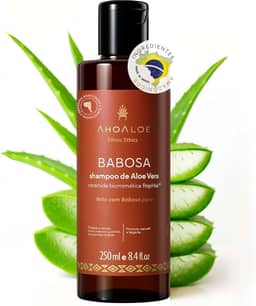 AHOALOE Shampoo Babosa Aloe Vera e Alecrim, Fortalecimento Capilar, Reconstrutor, Combate a Quebra dos Fios, Fórmula Natural Todos os Tipos de Cabelo 250ml