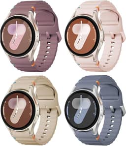 Pacote com 4 pulseiras esportivas para Samsung Galaxy Watch 7 6 5 de 40 mm e 44 mm, sem lacunas, para Samsung Galaxy Watch 4/FE de 40 mm e 44 mm/4e 6 Classic 47 mm, 43 mm, 46 mm, 42 mm/5 Pro de 45 mm