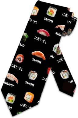 Gravata masculina de comidas Sushi Tie da Three Rooker