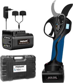 SWANSOFT 35mm Tesoura de Poda Elétrica sem fio com 2 baterias 16,8V 4Ah, Tesoura de Poda a bateria para pomar e vinhedo 8608A