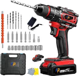 Parafusadeira e Furadeira de Impacto 21V Brushless, Furadeira Parafusadeira a Bateria 70Nm, Kit Super Completo com 2 Baterias 3.0Ah, Inclui Maleta - Perfeito para Reparos, Instalação e DIY