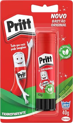 Cola em Bastão Pritt, ideal para escola ou escritório, Cola para artesanato excelente para trabalhos de colagens, Cola escolar segura para crianças, 1x40g