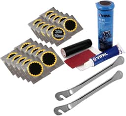 Kit Reparo Câmara Ar Bike Vipal + 20 Remendos Estrela + 2 Espátulas Aço Cromada Reforçada