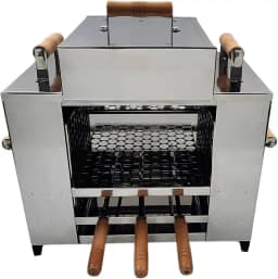 Churrasqueira Ecológica Sem Fumaça Apartamento Grande 3 Andares 2 Grelhas + 3 Espetos Com Tampa a Bafo Bancada Aço Inox