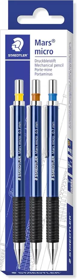 STAEDTLER MARS MICRO Lapiseira, com 3pcs - 775 SC WP303, Multicolorido, 775 SC WP3ST