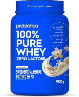 Probiótica 100% Pure Whey Zero Lactose - Sabor Baunilha Pote 900g