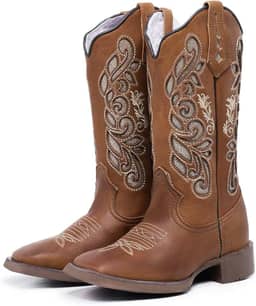 Bota Texana Feminina Country Cano Alto Premium Bico Quadrado Beauty