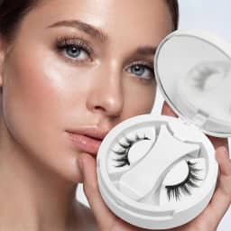 Cílios magnéticos sem necessidade de cola, aparência natural, 1 par de cílios magnéticos reutilizáveis com aplicador, fácil de usar e remover com instruções