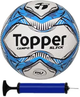 Bola Campo Topper Slick Azul + Bomba De Ar
