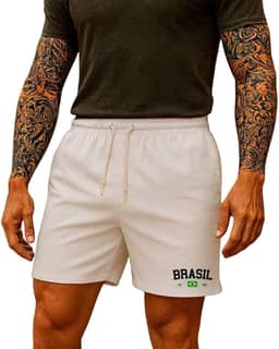 Short Masculino Brasil Copa do Mundo Esportivos Básico Seleção Brasileira