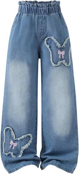 Calça jeans feminina folgada Y2k rasgada de perna reta com bolsos