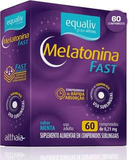 Equaliv Melatonina Fast 210 mcg - Suplemento Sabor Menta - 60 Comprimidos
