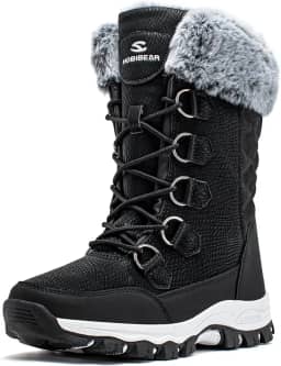 Botas femininas de inverno para neve, Aw5778/Preto, 37