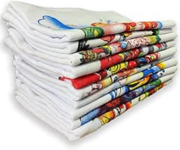 Kit 10 Panos de Prato/Copa Branco com Estampas Sortidas - 42x65cm