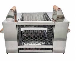 Churrasqueira Ecológica Para Apartamento Sem Fumaça 2 Grelhas