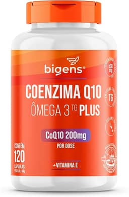 Coenzima Q10 200mg + Ômega 3 TG Plus + Vitamina E 120 Cápsulas Bigens (Unidade)
