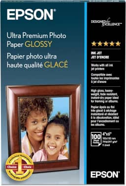 Epson Papel fotográfico ultra premium brilhante - S042174, 10 x 15 cm (100 folhas), branco