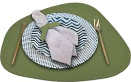 Jogo Americano Stone Com Porta Copos Linha Ecológica Esmeralda - Kit Com 6 Unidades