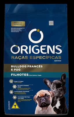 Adimax Ração Origens Raças Especificas Para Bulldog Francês E Pug Filhotes - 10 1Kg 13Mm Cada Grão