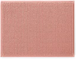Tapete de Banheiro Microfibra Macarrão Bolinha Popcorn 40x60cm — Antiderrapante, Super Macio, Absorvente, Lavável, Secagem Rápida (Rosa)