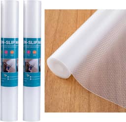 Kit 2 Forro de Gavetas Antiderrapante PEVA 45x150cm - Impermeável, Transparente para Cozinha, Armário, Geladeira e Prateleiras (Bubbles)