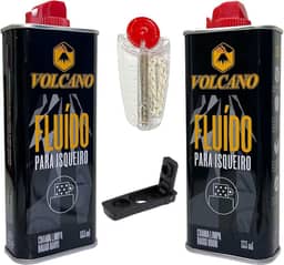Kit 2 Fluidos Volcano (133ml) Pedra Pavio E Vedação Anti Evaporação