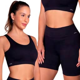 Conjunto Fitness Sem Costura Selene Short e Top Academia Feminino Adulto